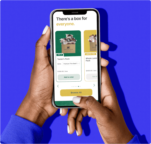 Phone mockup showcasing a build website by Calico Media